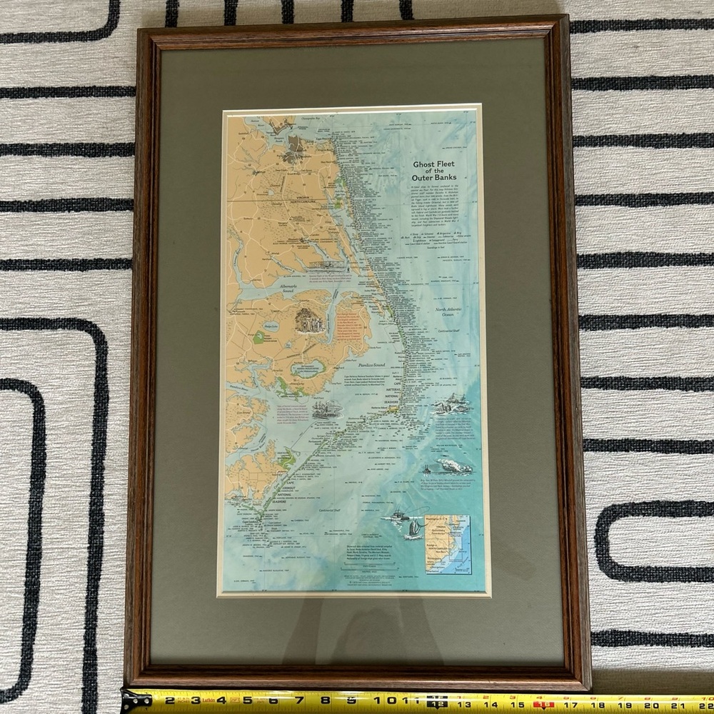 🗺️For all the map lovers…Ghost Fleet of the Outer Banks…matted and framed. 🧭